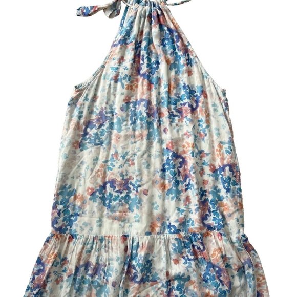 Cloth & Stone Anthropologie Tie Front Halter Dress In Painterly Floral ( S ) - Picture 3 of 4